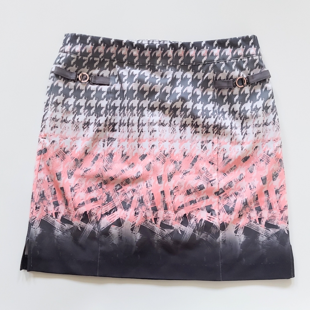 EP Pro Houndstooth Golf Skirt Womens Size XS Gray Pink